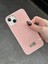 iPhone 15 Uyumlu Elmas Pırlanta Taşlı Pembe Kılıf 3