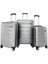 3'lü Valiz Seti ABS Valiz 4x2 Teker Gri 1451 1