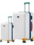 Büyük Ve Kabin Boy 2'li Valiz Seti %100 Polikarbon Valiz 4x2 Teker Beyaz 1088 1