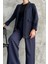 Kadın Duble Kol Giy Çık Mevsimlik Ceket Lacivert B2335 4