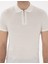 Erkek Ekru Slim Fit Fermuarlı Polo Yaka Triko Tişört 50303605-VR019 6