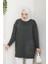 Kadın Papatya Desenli Merserize Triko Tunik -PMK394 4