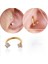 Gold Helix Piercing , Zirkon Taşlı Cerrahi Çelik C Piercing -Halka Çap 8mm- 1 Adet 1