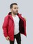 Erkek Kapüşonlu File Detaylı Kırmızı Yağmurluk 1