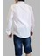 Beyaz Keten Slim Fit Uzun Kol Erkek Gömlek 2