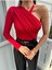 Miss Neşem Kadın Tek Kol Drapeli Boyun Detaylı Bodysuit Bluz 2
