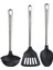 3'lü Set Mutfak Gereçleri Seti Ikea Kaşık + Kepçe + Spatula Metal Saplı Pişirme Servis Gereçleri 1