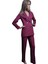 Bordo Kadın Blazer Ceket Pantolon Takım Elbise 1