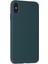 Apple iPhone Xs Kılıf Silikon Kılıf Yumuşak Kılıf Içi Kadife Lansman - Koyu Yeşil 3
