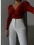 Sandy Vatkalı Bodysuit Drapeli - Kiremit 4