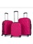 Piramit Desen Abs Seyahat Valizi, Canyon Serisi, Pembe-3'lü Set 1
