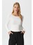 Kayık Yaka Uzun Kollu Ekru Soft Top / Bluz 1