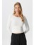 Kayık Yaka Uzun Kollu Ekru Soft Top / Bluz 5