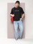 Erkek Baskılı Oversize T-Shirt - Siyah 1
