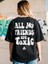 Kadın Baskılı Oversize T-Shirt - Siyah 5