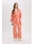 Relax Fit Desenli Kuşaklı Kimono D5443AX25SP 2