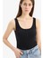 Slim Fit Dar Kesim Kare Yaka Fitilli Kaşkorse Atlet E2173AX25SP 1