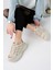 Günlük Kadın Spor Ayakkabı Bağcık Yüksek Kalın Taban Nefes Alan Oval Burun Rahat Hafif Sneaker 1001 1