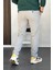 Erkek Beli Düğmeli Dar Paça Jogger Pantolon Gri EDW224 3