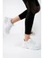 Günlük Kadın Spor Ayakkabı Bağcık Yüksek Kalın Taban Nefes Alan Oval Burun Rahat Hafif Sneaker 1001 3