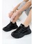 Günlük Kadın Spor Ayakkabı Bağcık Yüksek Kalın Taban Nefes Alan Oval Burun Rahat Hafif Sneaker 1001 2