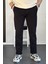 Erkek Pamuklu Chino Pantolon Standart Kalıp Siyah EDW225 1