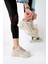 Günlük Kadın Spor Ayakkabı Bağcık Yüksek Kalın Taban Nefes Alan Oval Burun Rahat Hafif Sneaker 1001 2
