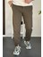 Erkek Beli Düğmeli Dar Paça Jogger Pantolon Yeşil EDW224 1