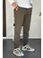 Erkek Beli Düğmeli Dar Paça Jogger Pantolon Yeşil EDW224 3