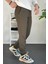 Erkek Beli Düğmeli Dar Paça Jogger Pantolon Yeşil EDW224 4