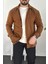 Erkek Slim Fit Polar Gömlek Kahverengi EDW228 1