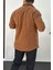 Erkek Slim Fit Polar Gömlek Kahverengi EDW228 3
