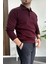 Erkek Düğmeli Polo Yaka Kazak Bordo EDW231 3