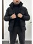 Erkek Slim Fit Kapüşonlu Şişme Mont Siyah Edw008 1