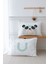 2'li Yastık Kılıfı (50X70) Mint Mavi Panda - Harf Serisi - U Harfi 1