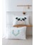 2'li Yastık Kılıfı (35X45) Mint Mavi Panda - Harf Serisi - V Harfi 1