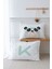 2'li Yastık Kılıfı (50X70) Mint Mavi Panda - Harf Serisi - K Harfi 1