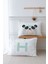2'li Yastık Kılıfı (50X70) Mint Mavi Panda - Harf Serisi - H Harfi 1