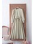Tesettür Soft Açık Yeşil Poplin Kloş Elbise 1