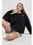 Women's Jordan Essential Crew Loose Fit Kadın Büyük Beden Sweatshirt Siyah 4
