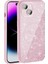 iPhone 15 Plus Kılıf Magsafe Şarj Özellikli Parlayan Simli Okso Kapak Pembe 2