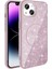 iPhone 11 Kılıf Magsafe Şarj Özellikli Parlayan Simli Okso Kapak Pembe 2