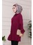 Yakası Fiyonk Detaylı Piliseli Tunik-Mürdüm 2