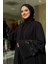 Taş Detaylı Şal ve Abaya Ikili Takım 70001 Siyah 4