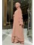 Taş Detaylı Şal ve Abaya Ikili Takım 70001 Taba 3