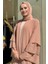 Taş Detaylı Şal ve Abaya Ikili Takım 70001 Taba 4