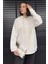 Kadın Çift Cepli Kapüşonlu Üç Iplik Şardonlu Sweatshirt 1