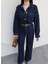 Önü Düğmeli Cepli Oversize Kot Takım 3