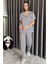 Kadın Ekose Desenli Ön Düğmeli Kısa Kol Pijama Takımı P-00015087 2