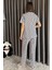 Kadın Ekose Desenli Ön Düğmeli Kısa Kol Pijama Takımı P-00015087 3